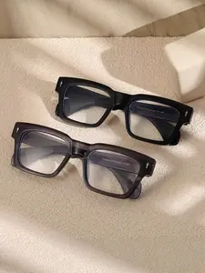 Men's Thick Frame Rectangular Glasses, Transparent Lens Design, Stylish Eyewear for Men, Fashionable and Durable Spectacles, Stylish Trendy Eyewear