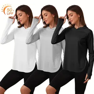 Lightweight Long-Sleeve Hoodie for Women with Protection, Ideal for Outdoor Activities Like Hiking And Fishing UPF 50+ Sun Protection Lightweight with Thumb Hole