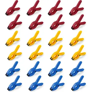 24 Pack Plastic Spring Clamps, 2.5 Inch Heavy Duty Spring Clips for Crafts & Professional Backdrop Clips & Woodworking