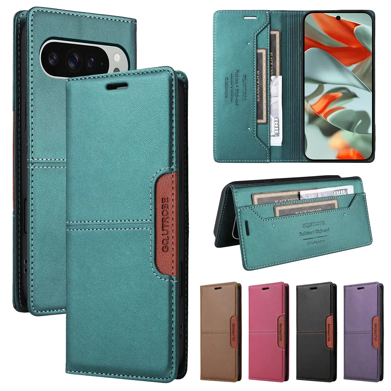 Business Leather Phone Case for Google Pixel 10 9 8 7 Pro XL 9Pro 9A 8A 7A Luxury Magnetic Flip Wallet Card Solt Silicone Cover