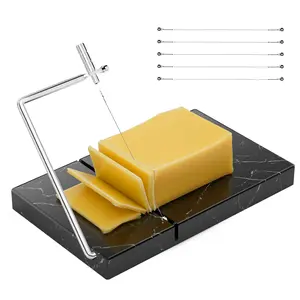 Cheese Slicer with 5 Replacement Upgrade Thick Cutting Wires - Heavy Duty 5"x8" Handheld Marble Board Cutter for Block Cheese, Butter - Kitchen Gadget Slicers Tool