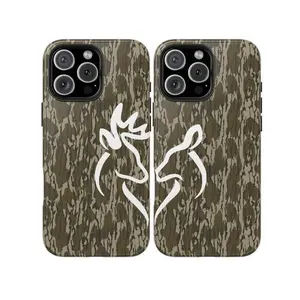 Vintage Buck and Doe Kissing Couple Smartphone Case, Distinct Pattern, School Aesthetic, Rubber Wireless Cellphone Accessory for iPhone