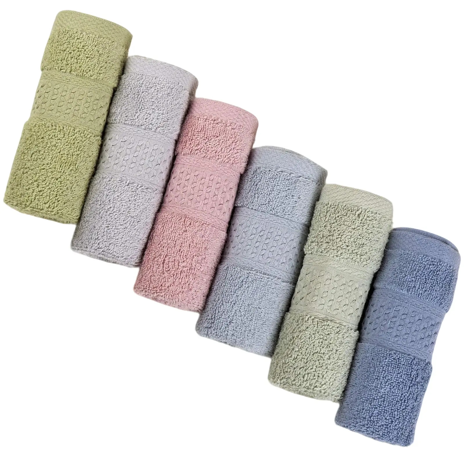 Unisex Pure Cotton Face Towels - 13x13 in Soft Wash Cloths, 6 Assorted Colors for Daily Facial & Body Cleaning