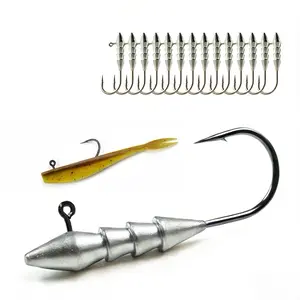 2026 New 5 PCS  floating fishing hook bait for bass fishing a high-carbon steel hook with weights ranging from 1.75G to 7G This fishing gear is suitable for both freshwater and saltwater fishing