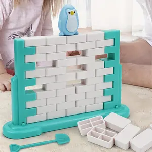 A set of stacking blocks, fun interactive item, cute penguin appearance, can knock down walls and rebuild, conducive to parent-child interaction, can be used as an Easter gift, Stacking Building Blocks