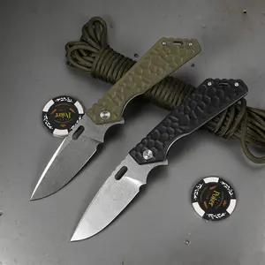 Portable Tactical Folding Knife for Hiking & EDC，Textured G10 Handle Folding Knife, Must-Have Gear for Outdoor Adventures & Bushcraft