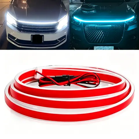 Car Hood Light Strip, Dynamic Scan Startup LED Light Strip, Waterproof Flexible DRL, Eye-Catching Night Driving Upgrade for Car Enthusiasts, Universal Car Upgrades Accessories for Truck/SUV, Ideal Gift for Him