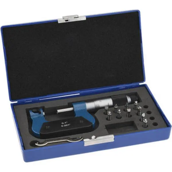 Value Collection Mechanical Screw Thread Micrometer, 0-1" Range, Ratchet-Friction Thimble, 0.001 inch Graduation, Model 600-7801 (Automotive & Motorcycle Car Repair Diagnostic Tool)