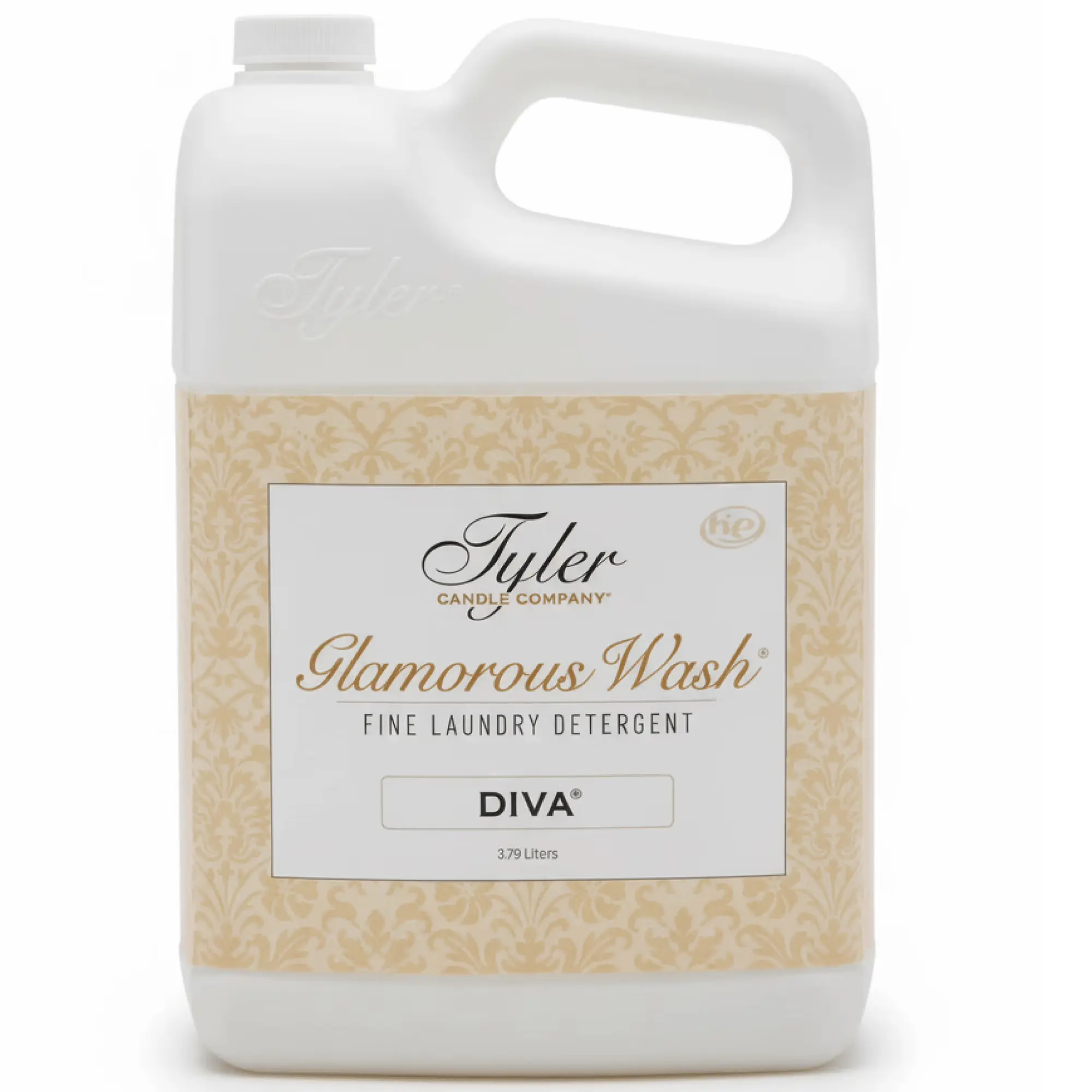 Tyler Candle Company Glamorous Wash Premium Laundry Detergent Bulk - Diva Fragrance, Amber, Not Tested on Animals, Cruelty-Free - 3.78L/128oz for Multiple Laundry Needs