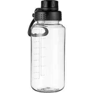 32 oz Clear BPA-Free Tritan Water Bottle with Fast-Flow Spout Lid, Leakproof Wide-Mouth Reusable Bottle  Gym, School & Office (Clear&Black)