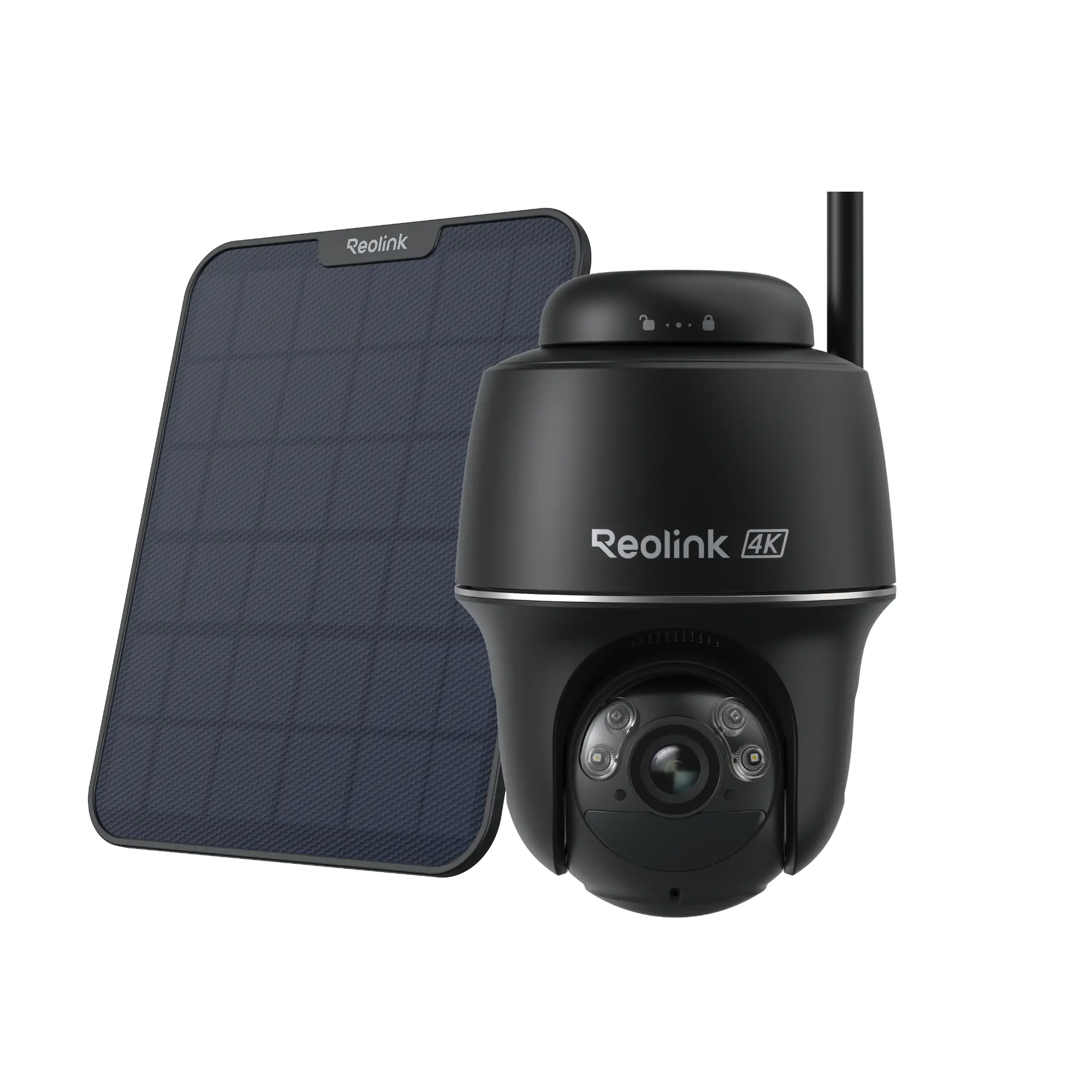 Reolink Argus PT Ultra 4K 8MP Battery Wi-Fi Black Solar Security Camera, 360° Pan&Tilt, Smart Detection, 2-Way Audio, Local Storage