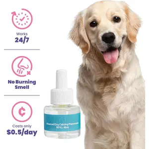 Dog Calming Diffuser - Pheromone Diffuser for Dogs Indoor Behavior Support, Anxiety Aid, 60 Day Long Lasting Refill Kit, Natural Formula