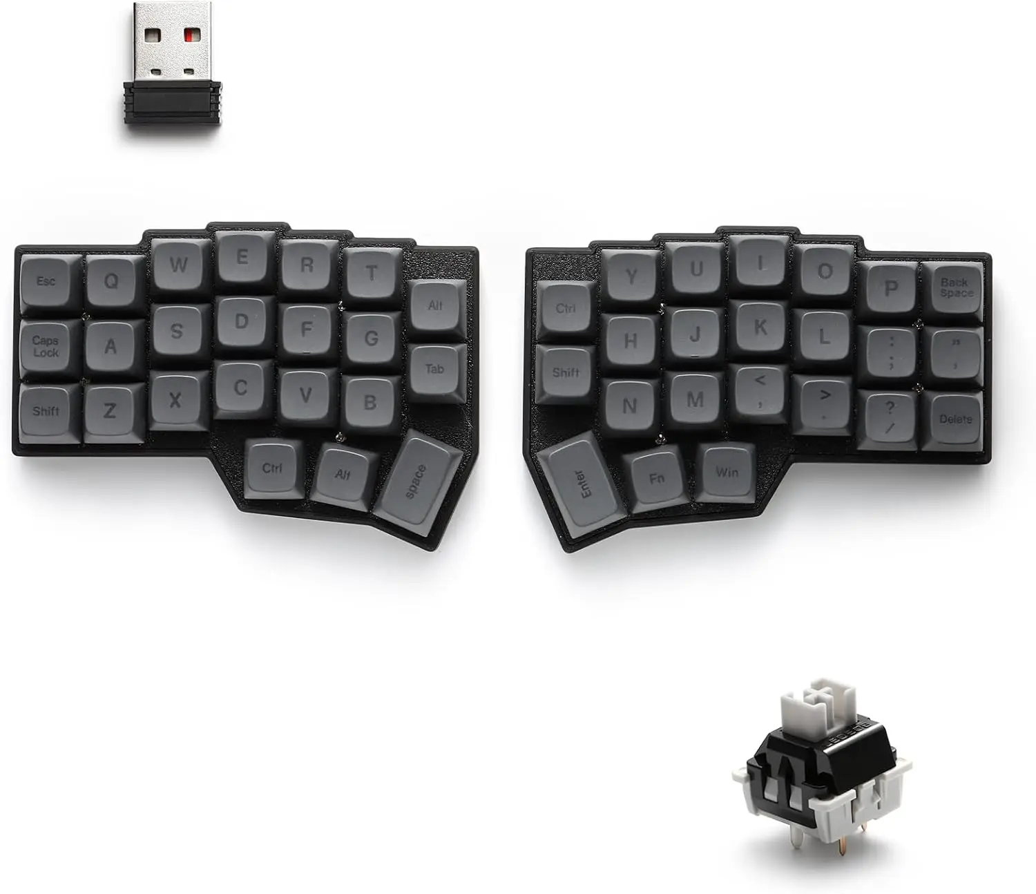 YIVU 40% Corne Wireless Split Keyboard, QMK/VIAL Programmable, Columnar-Staggered Ergonomic Layout, Hot Swappable Standard Profile MX Linear Switches, PBT Keycaps, Budget Gaming & Work Keyboard with Creamy Typing Feel