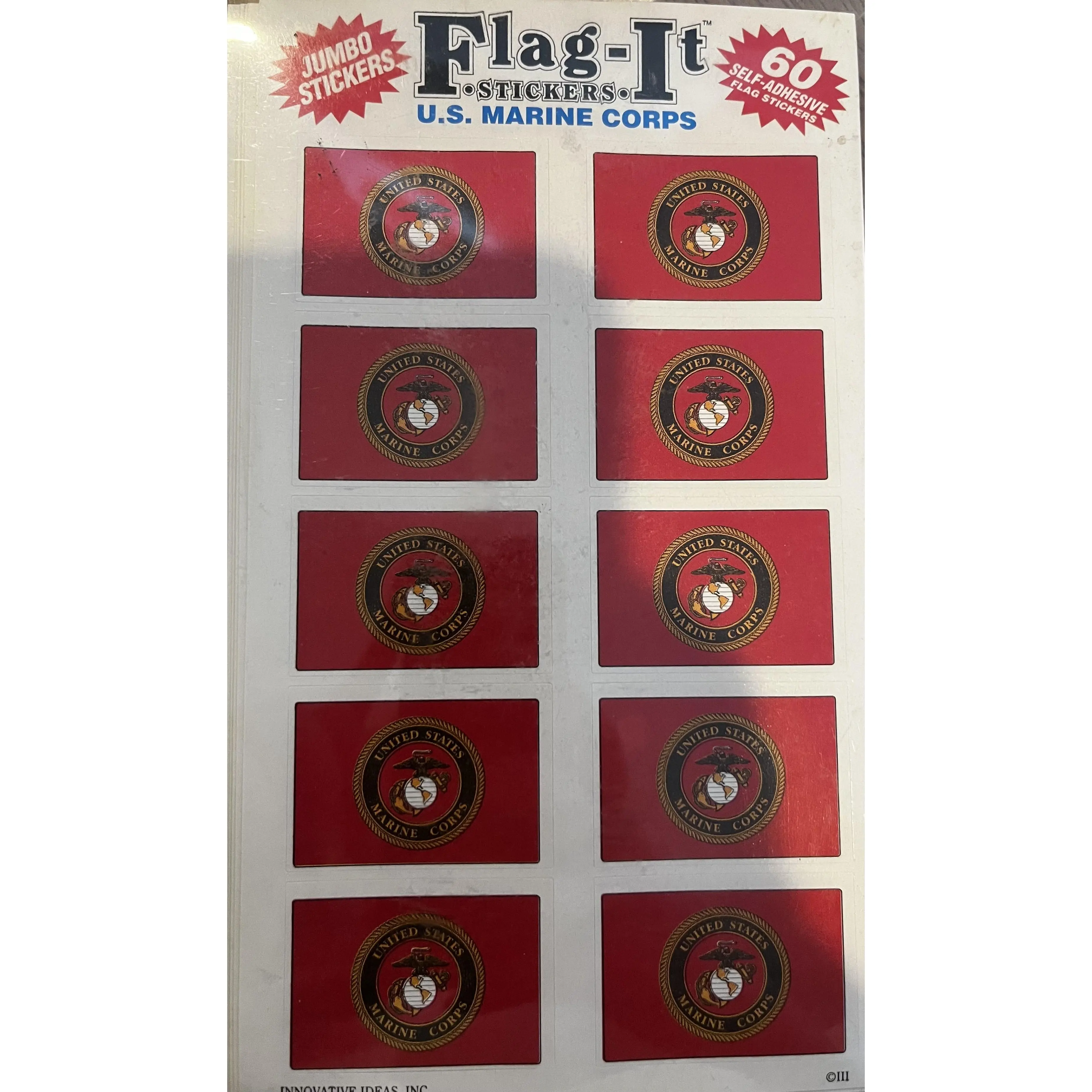 Marine 60 Count Sticker Pack 1 x 1-1/2" Self-Adhesive Jumbo Stickers for U.S. Marine Corps