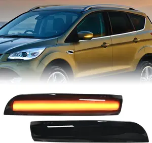 Nilight Smoked Lens Sequential Amber Side Mirror Marker Lights, Plug-and-Play Left & Right Turn Signal Lights Compatible With 2012-2018 Ford Focus ST RS, 2013-2018 Kuga Ecosport