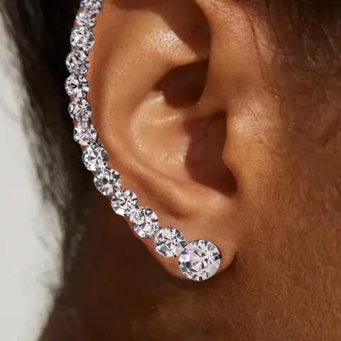 Women's Geometric Earrings, Fashionable Simple Style Ear Cuffs, Wholesale Jewelry Accessories, All-Season Wear, Batch Number 990416, Crystal Hoop Earrings, Earrings for Decorative