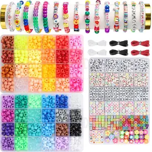 2100pcs Bucket Beads DIY Bracelet Kit, Boxed Letter Beads Combination Accessories Set, Handmade DIY Jewelry Making Supplies, Bead Assortment