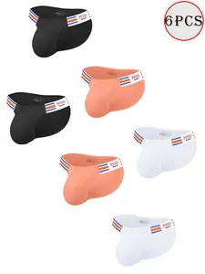 3/6-Pack Men's Cotton Bikini Briefs Set- Low-Rise Butt-Lifting Design with 3D Contoured Pouch, Moisture-Wicking for Gym/Running Comfortable Sports Big U Pouch Underwear Activewear Sexy Personality Male Fashion Panties Underpants Menswear Baseball Football