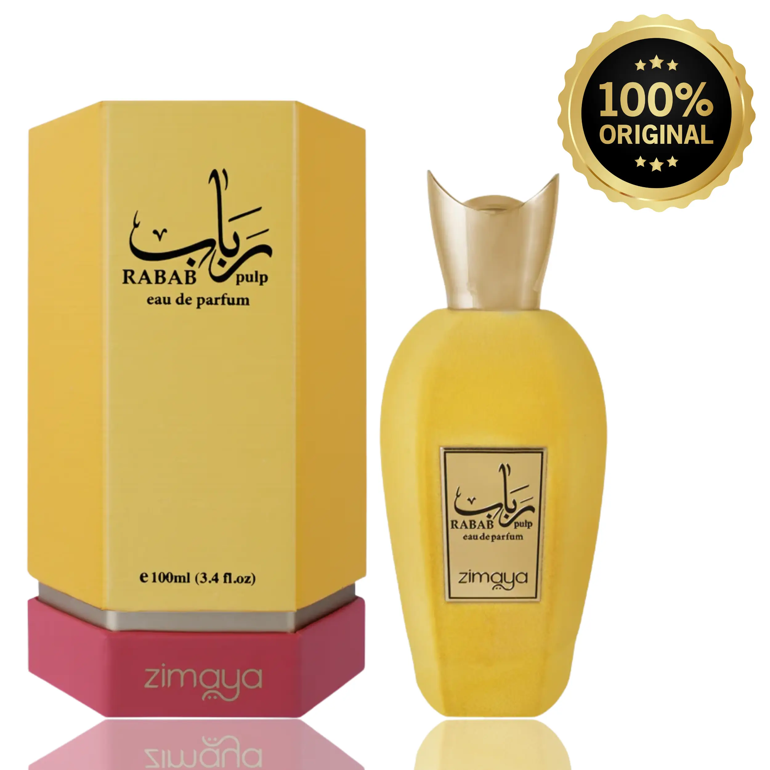 Afnan Zimaya Rabab Pulp EDP Spray, 100ml | Long Lasting Aromatic Floral Woody Fragrance with Mango & Coconut | Unisex Perfume for Adults, Long Lasting Fragrance, Alcohol Base, Single Item, Bottle