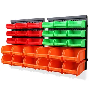 SWANLAKE 30PCS Wall Mounted Storage Bins, Plastic Garage Rack,Screw Storage,Tool Organizers. Boxes Hand tool holder loaded tool box tool box rack shelf tool bag christmas gift tool box men gift tool gift Adjustable Container Pack