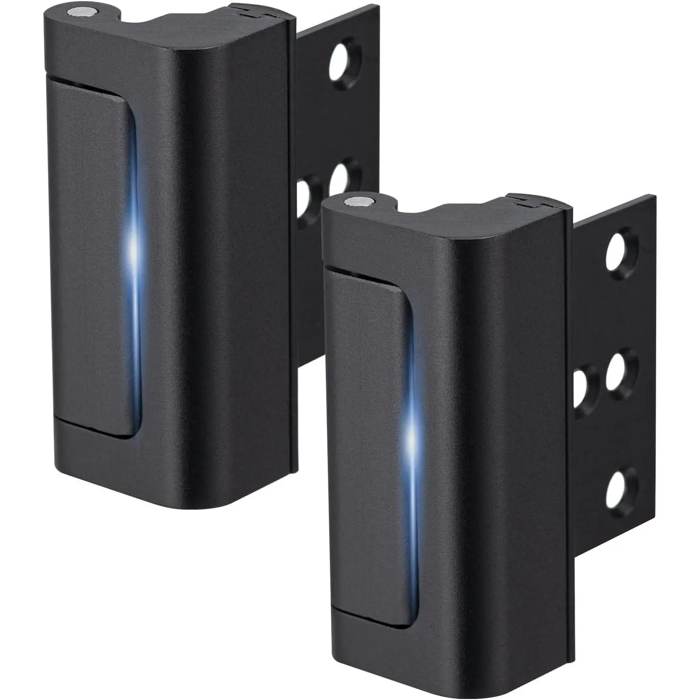 2 Pack Home  Door Lock,Childproof Door Reinforcement Lock,with 3" Stop Withstand 800 lbs,for Inward Swing Doors,Night  Safety Metal Flip Lock Deadbolt Latch (Black)