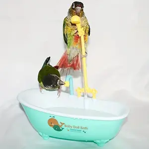 Random Color Bird Bath Tub, Cute Shower Box, Bathing Tub Container, Bird Cage Accessories for Small Medium Long Tail Parrots Cleaning Supplies