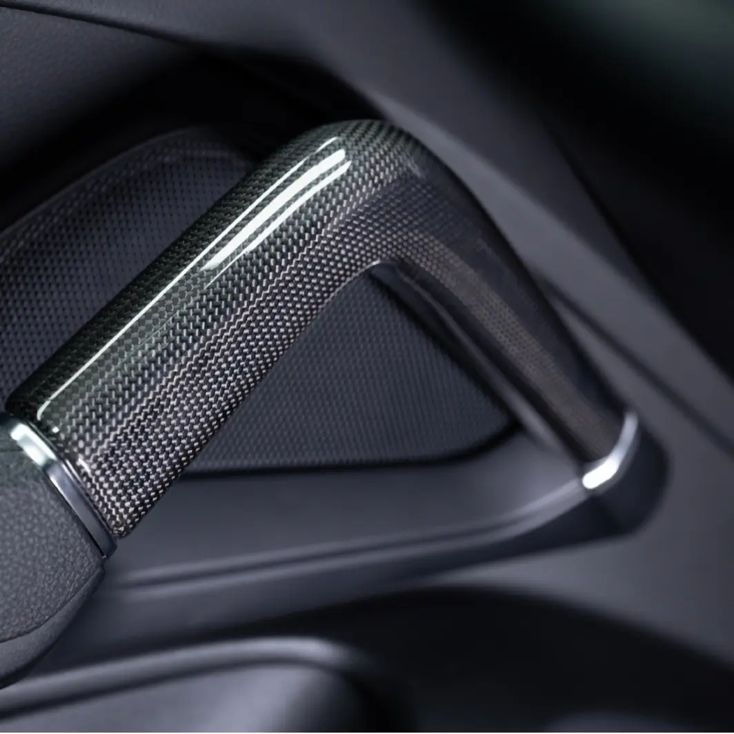 6-Piece Dry Carbon Fiber Car Interior Door Handles, Car Accessories Replacement for 2018-2025 Porsche Cayenne 9Y0, Cars Accessories