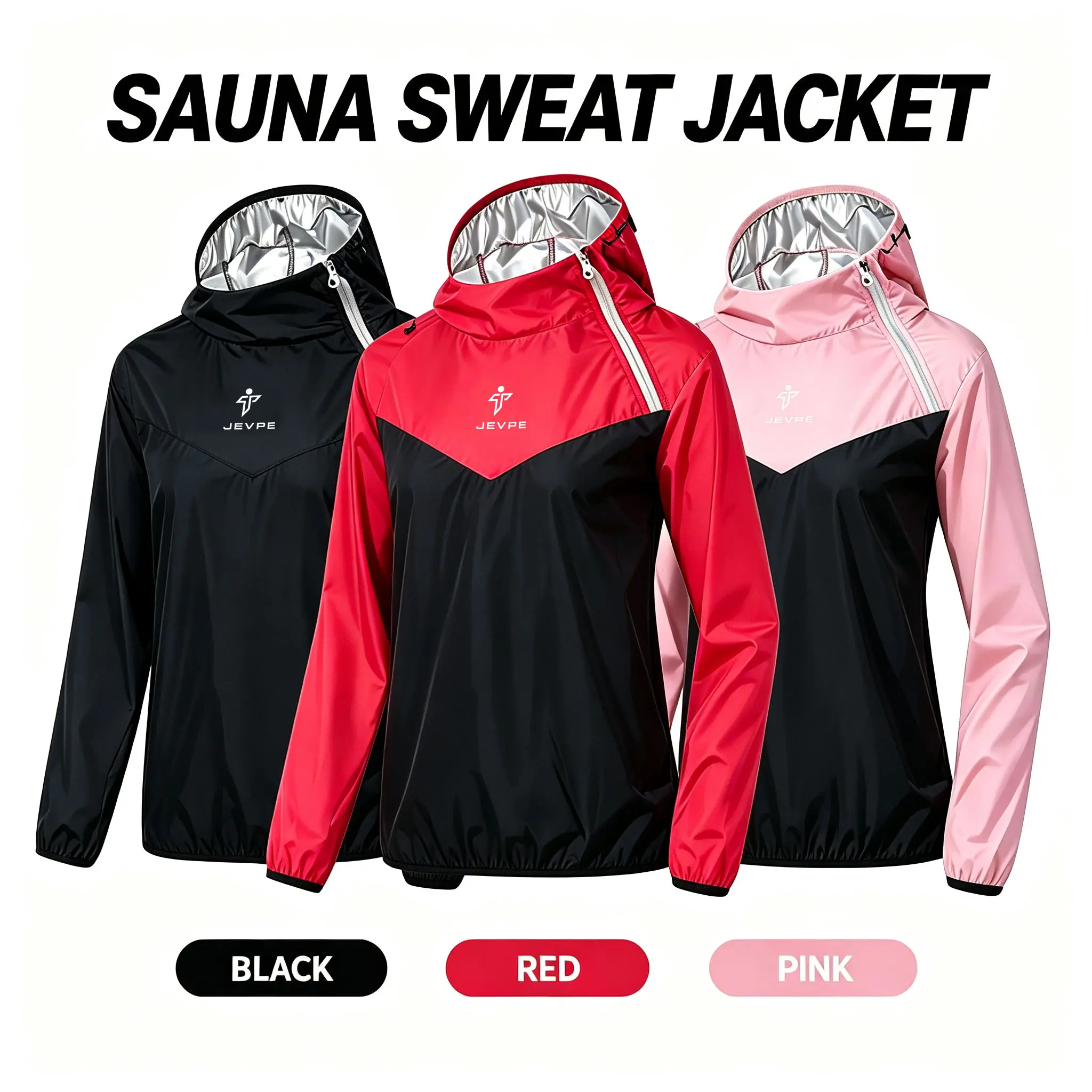 JEVPE Unisex Sauna Suit Sportswear | Sweat Suit Boxing Jacket & Pants – Ultimate Fitness Training Gear for Outdoor & Gym Workouts, Perfect for Men & Women