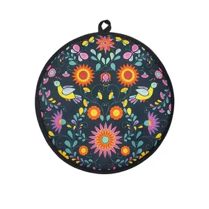 Mexican Thickened Corn Tortilla Durable Insulated Bag, Pure Cotton Round Heat-Resistant Bread Carry Bag, Home Use Food Delivery Bag