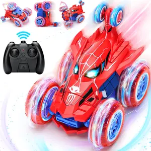 Spider Design Remote Control Stunt Car, Remote Control Kart, 360° Rotation with LED Lights, Four-Wheel Drive Electric Toy Car for Kids, Remote Controlled Car, Perfect Birthday Gift