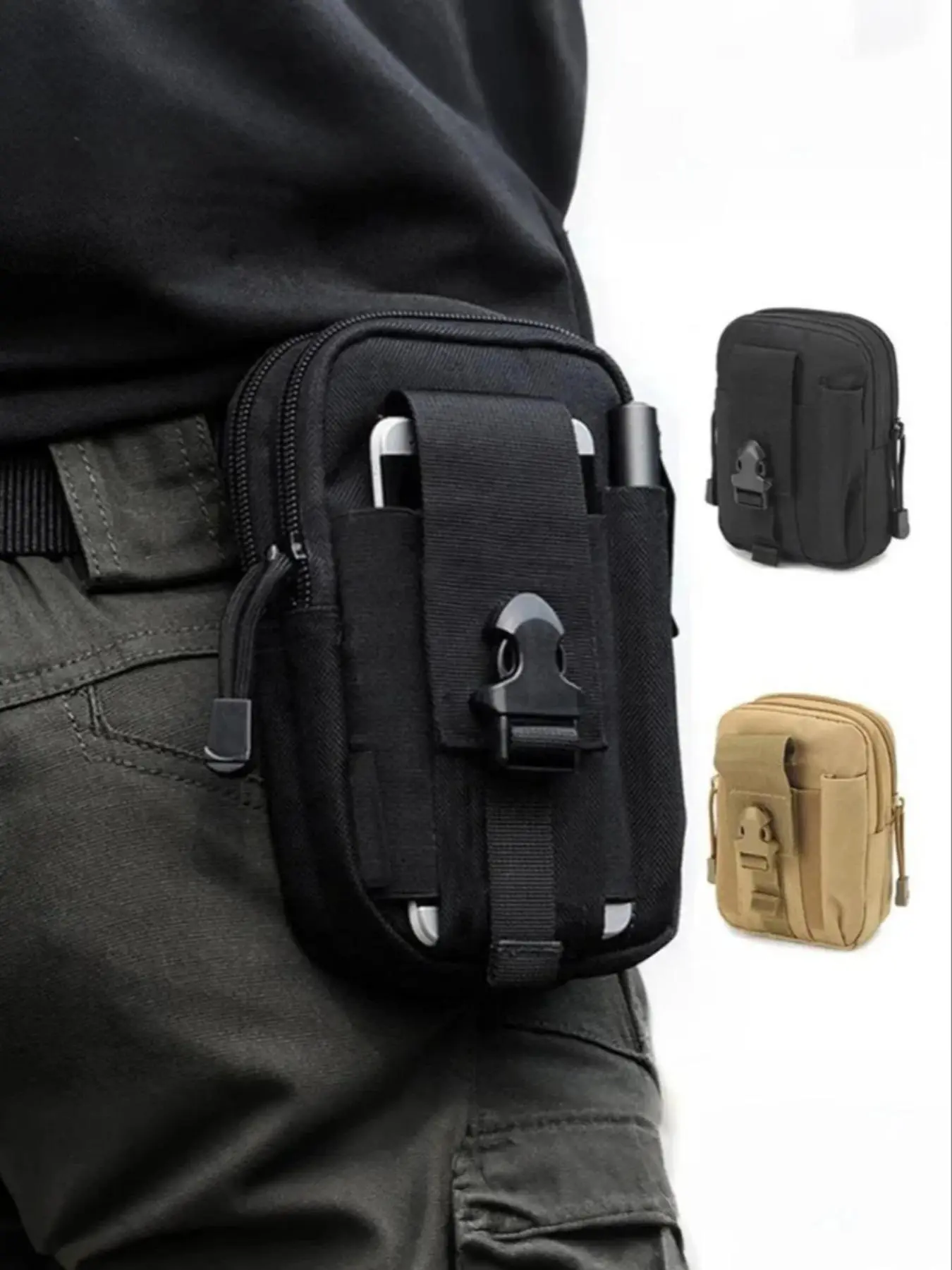 Men's Multifunctional Molle Nylon Waist Pouch, Waist Slip Pocket, Versatile Bag for Outdoor & Daily Commute