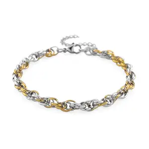 Link Chain Bracelet in ION Plated Yellow Gold and Stainless Steel 8.00 In Christmas Gifts