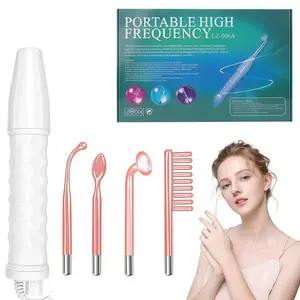 US standard plug, 4-in-1 neon light and facial high-frequency stick, handheld women's high-frequency facial stick machine with 4 neon tubes, household facial, head, neck care equipment, Halloween gift for women, Christmas gift, Facial Beauty Machine