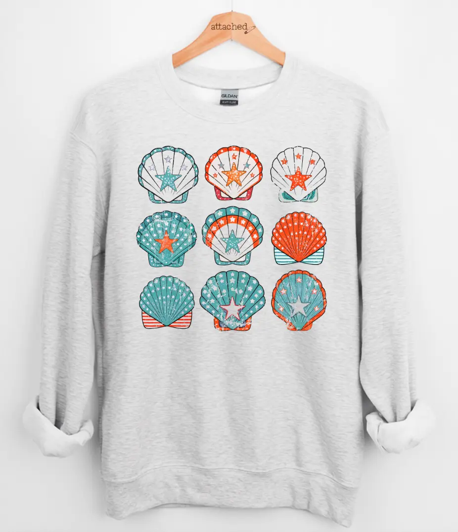 Patriotic Shells Graphic Top