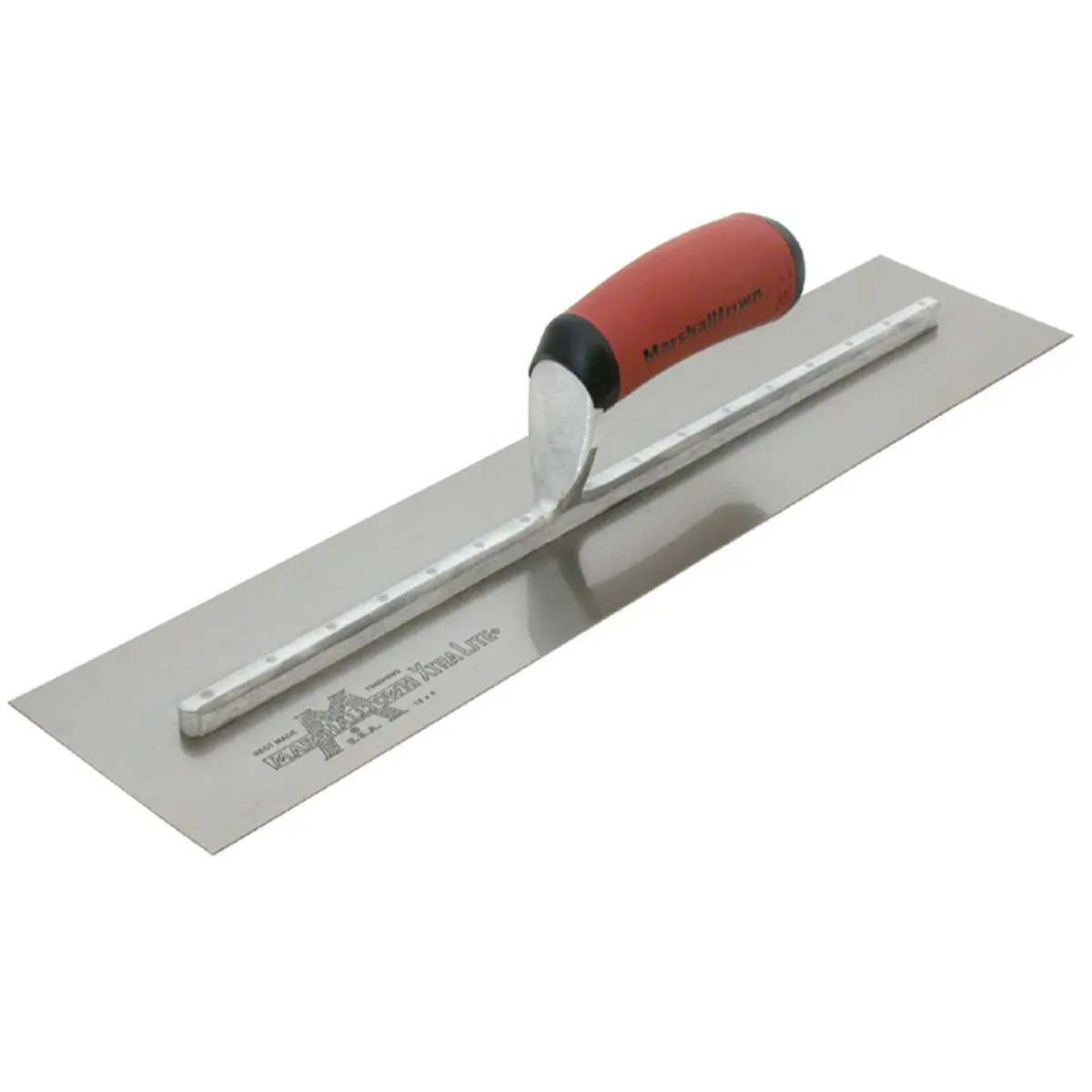 Marshalltown 212 MAIN Mxs20D 20in x 4in Durasoft Xtralite Finishing Trowel - Concrete Finishing Tool, Construction Work Tool, High Carbon Spring Steel Blade, Aluminum Alloy Mount, Resilient Durasoft Handle, Lightweight Repair Gear