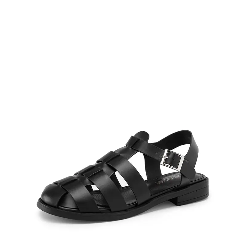 Dream Pairs Women's Strappy Gladiator Sandals, Woven PU Leather Fisherman Style with Padded Low Block Heel and Adjustable Ankle Buckle, Women's Sandals, Platform Sandals