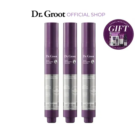 Dr. Groot Hair Thickening Roll On Serum Trio- Korean Nourishing Moisture Daily Haircare with Biotin & Rosemary Leaf Extract