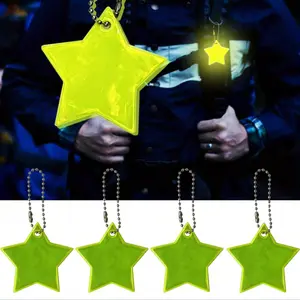 10/5/1 PCS-Reflective Backpack Pendant, Star Keychain, Night Light Warning Sign, Safe and Cute, Perfect Gift for Ramadan Party