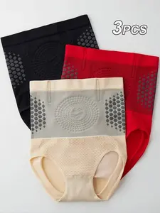 Women's High Waist Shapewear Set, Abdominal Control & Hip Lifting, Breathable Mesh Design, Seamless Slimming Underwear, Colors