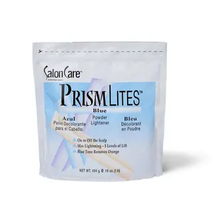 Salon Care Prism Lites Blue Powder Lightener, 1 lb (450g) Haircare Product with Creamy Texture for Lightening, Mix with Developer