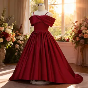 683 Kids Long dress with train for poet's birthday party evening dress for violin performance