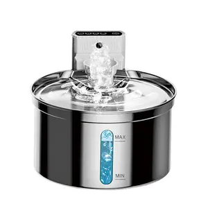 NPET 118oz Wireless Cat Water Fountain Stainless Steel Automatic Pet Fountain Dog Water Dispenser With Replacement Filters, Motion Sensor for Cats, Dogs, Multiple Pets