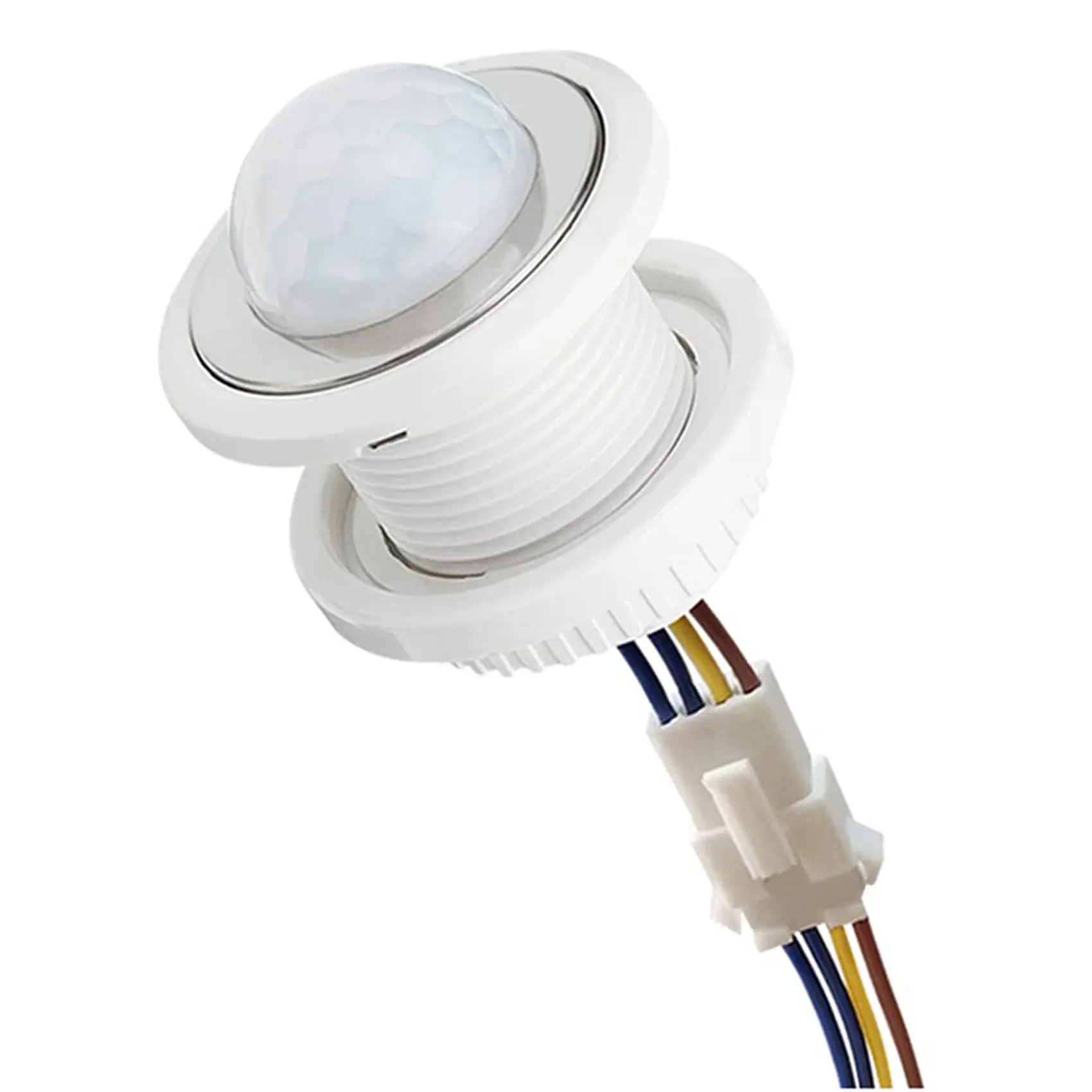 Mini PIR Infrared Motion Sensor Light Switch Unit, 110-220V Induction Detector with Adjustable Time Delay, 25mm/0.98inch Plastic Body, Plug-and-Play Lightweight for Car Interior, Closet, Stairs LED Lighting, Bathrooms