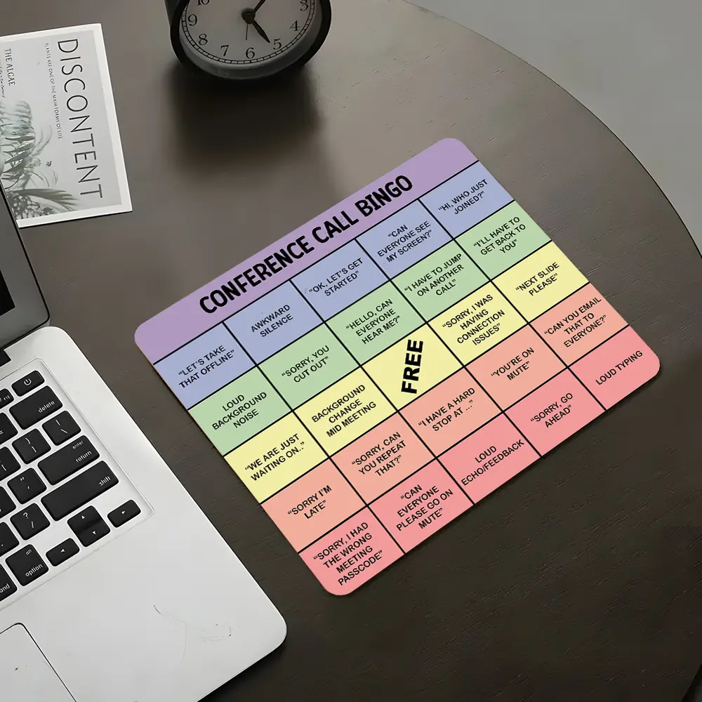 Cute Office Humor Square mouse pad, Aesthetic Desktop Decorative Protective Pad, Rubber Anti-slip Lockedge Work Pad, Small Size Suitable for Laptop, Desktop Computer Games, Work, Family, Mousepad, Non Slip Mousepad, Mouse Mat