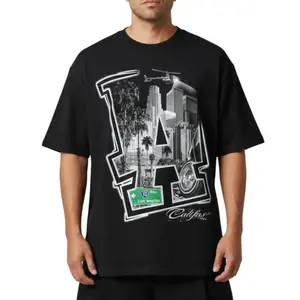 Graphic T-shirt✨ Los Angeles 10 West Graphic Tee – Menswear Streetwear Short-Sleeve Crew Neck Cotton Tee, Casual Summer Top, Fitted Medium, Unisex Urban Streetwear, Comfortable Fabric