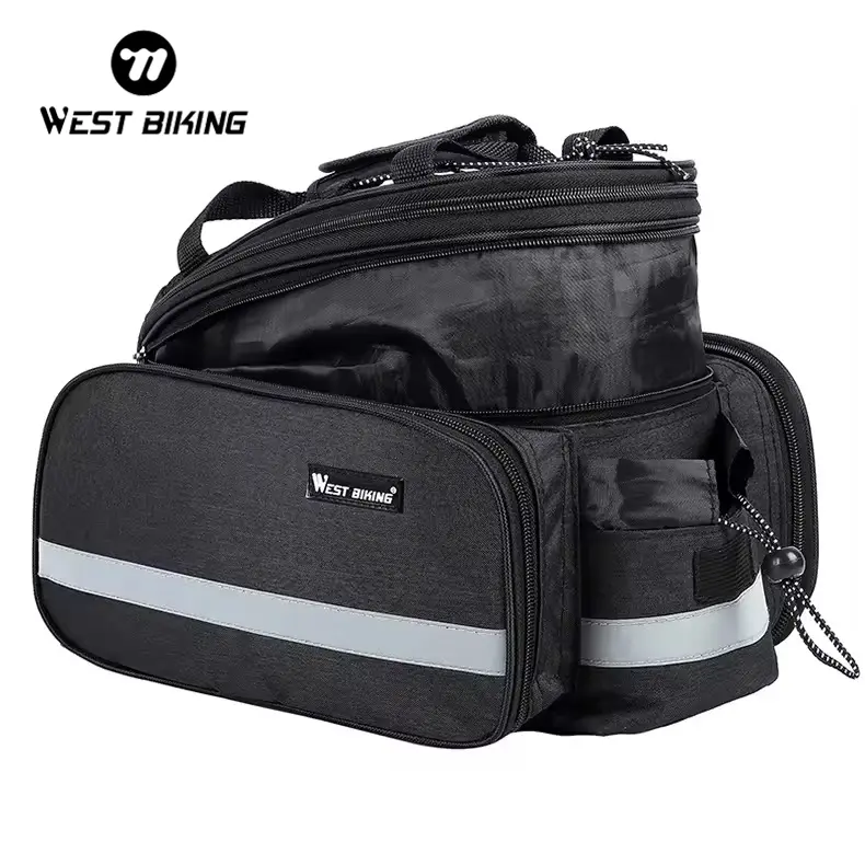 WEST BIKING New Waterproof Bicycle Bag Portable Pannier Rear Rack Tail Seat Trunk Rack Cycling MTB Bike Carrier Luggage Bag Gear