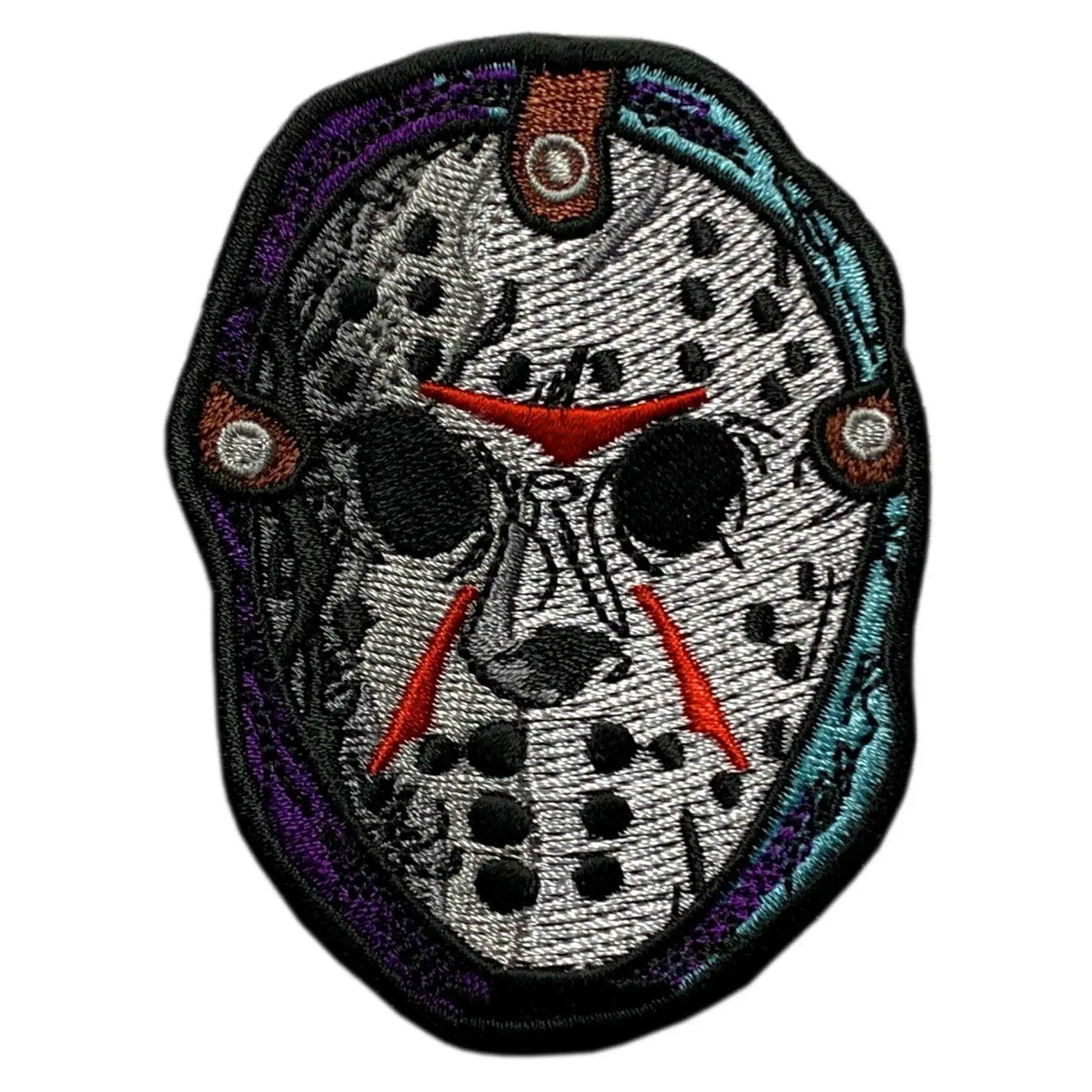 Halloween Horror Embroidered Mask Patch (3.25 X 2.0Hook Fastener -JS6)