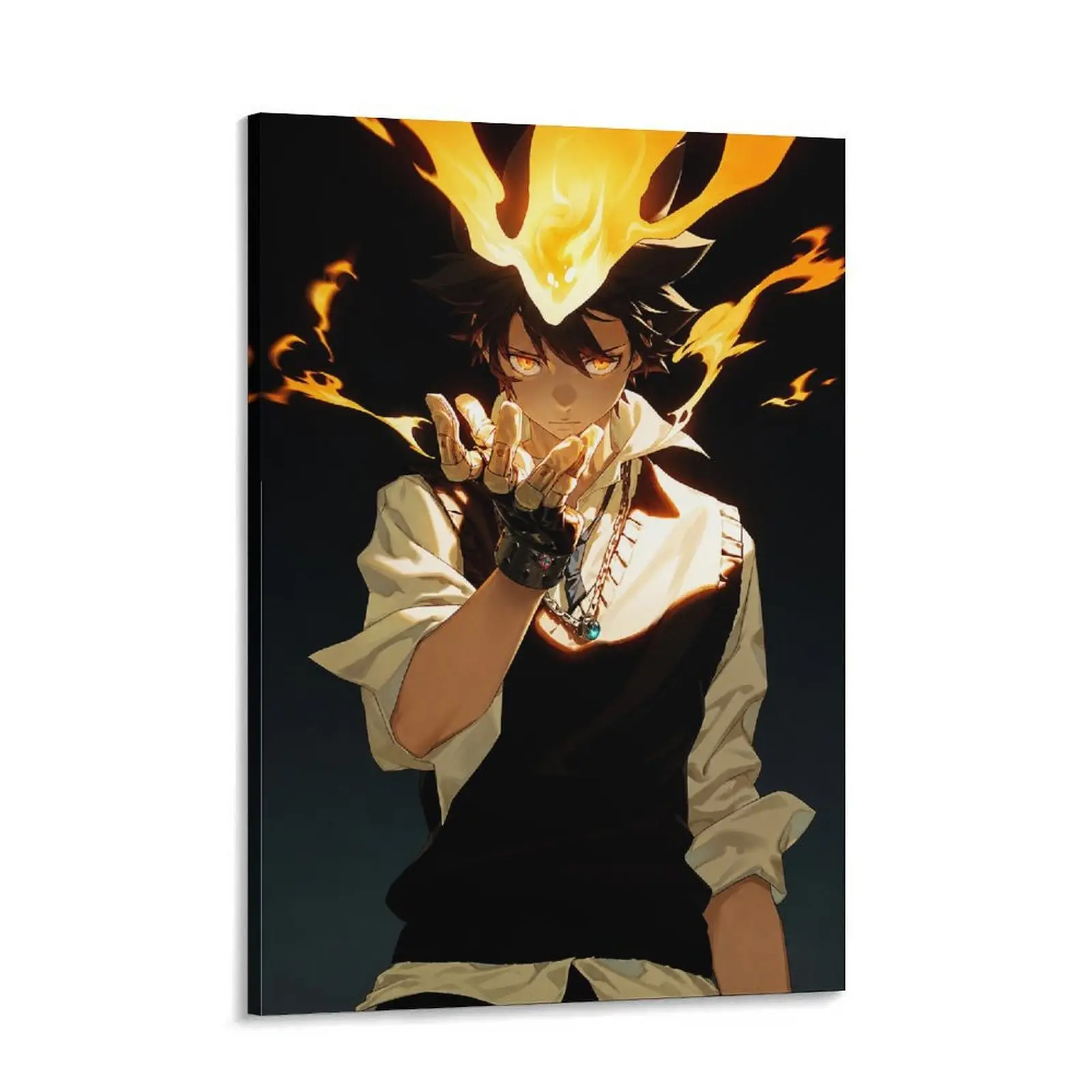 HITMAN REBORN Sawada Tsunayoshi Flame Warrior Canvas Wall Art Print - Japanese Manga Comic Art with Bold Hues, Decorative Home Decor for Bedroom, Gaming Room to Add Dynamic Element to Gaming Setup & Show Love for HITMAN REBORN