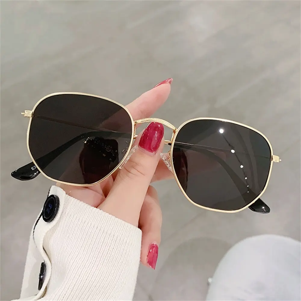 Square Polygon Sun Glasses Men Women Sunglasses  Brand Designer Retro Hexagon Shades Metal Frame Eyewear TOP UV400 de sol hombre