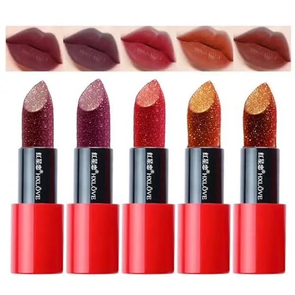 5PCS Shimmering Lipstick Set Long-Lasting Moisturizing Lip Colors